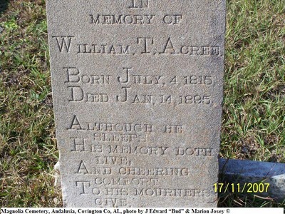 Acree, William T, Magnolia Cemetery, Andalusia, Covington Co, AL.jpg