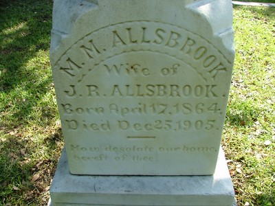 Allsbrook, Martha Carter, Lakeside Cemetery, Horry Co, NC.jpg
