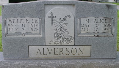 Alverson, Willie & Martha A Josey, Evergreen Cemetery, Muhlenberg Co, KY.jpg