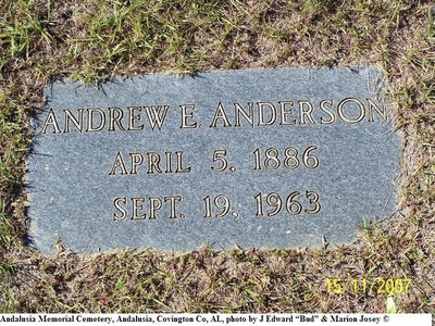 Anderson, Andrew E, Andalusia Memorial Cem, Covington Co, AL.jpg
