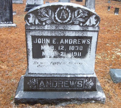 Andrews, John E, Mount Pleasant Cemetery, Lee Co, SC.jpg