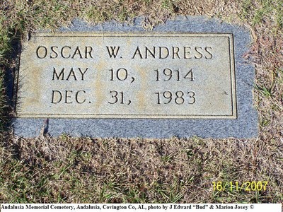 Andrews, Oscar W, Andalusia Memorial Cem, Covington Co, AL.jpg