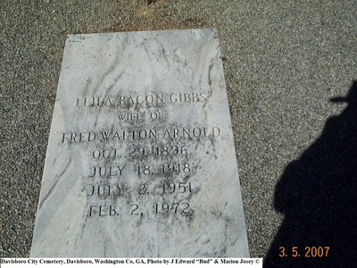 Arnold, Lelia Bacon Gibbs, Davisboro City Cem, Davisboro, Washington Co, GA.jpg