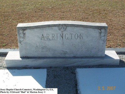 Arrington, Ernest Balder & Rebie Shelton, Josey Baptist Cem, Washington Co, GA,.jpg