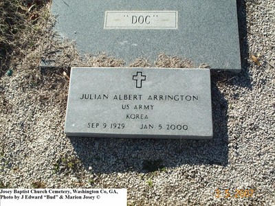 Arrington, Julian Albert War, Josey Baptist Church Cemetery, Washington Co, GA, 046.jpg