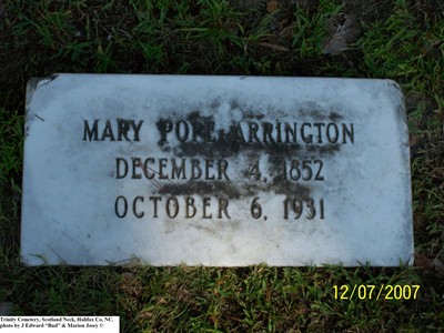 Arrington, Mary Pope,  Trinity Cem, Scotland Neck, Halifax Co, NC.jpg
