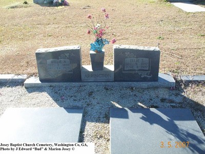 Arrington, Willie A & Ellie S, Josey Baptist Church Cem, Washington Co, GA.jpg