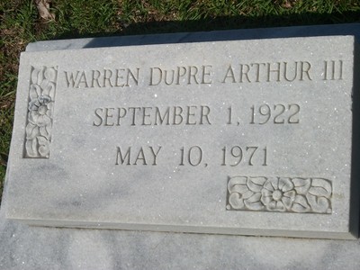Arthur, Warren Dupre III, Magnolia Cemetery, Darlington Co, SC.jpg