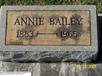 Bailey, Annie, Pigeon Creek Baptist Church Cem, Covington Co, AL.jpg