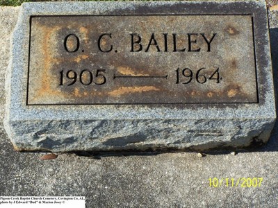 Bailey, O C, Pigeon Creek Baptist Church Cem, Covington Co, AL.jpg