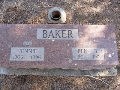 Baker, Benjamin B & Jennie Shoemaker, Mount Calvery Cem, Colfax Co, NM.jpg