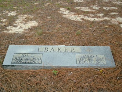 Baker, David Franklin & Ida Gibson, Pineview Cemetery, Putnam Co, FL.jpg