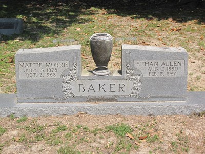 Baker, Eathan & Mattie Morris, Sumter Cemetery, Sumter Co, SC.jpg