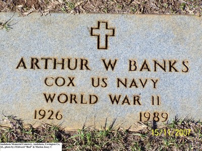 Banks, Arthur W War, Andalusia Memorial Cem, Covington Co, AL.jpg