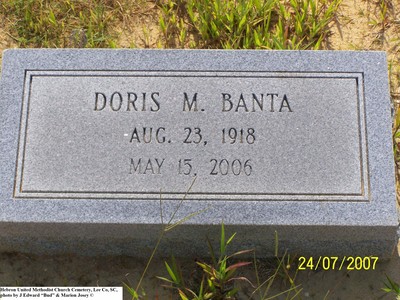 Banta, Doris McKenzie, Hebron United Methodist Church Cem, Lee Co, SC.jpg