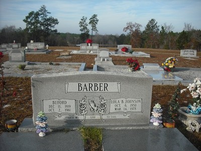 Barber, Buford & Lola Johnson, Red Bluff Cemetery, Treutlen Co, GA.jpg