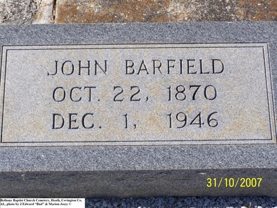Barfield, John, Bethany Baptist Church Cem, Heath, Covington Co, AL.jpg
