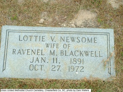 Blackwell, Lottie V Newsom, Union United Meth. Cem, Chesterfield Co, SC.jpg
