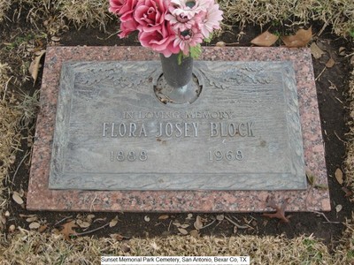 Block, Flora Josey, Sunset Memorial Park Cemetery, Bexar Co, TX.jpg