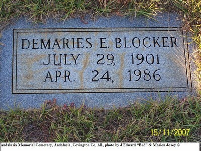 Blocker, Demaries E, Andalusia Memorial Cemy, Covington Co, AL.jpg
