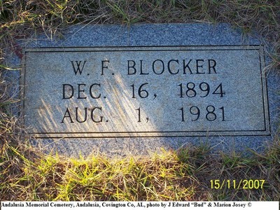 Blocker, W F, Andalusia Memorial Cem, Covington Co, AL.jpg