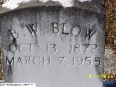 Blow, Benjamin W, Red Oak Baptist Church Cem, Covington Co, AL.jpg