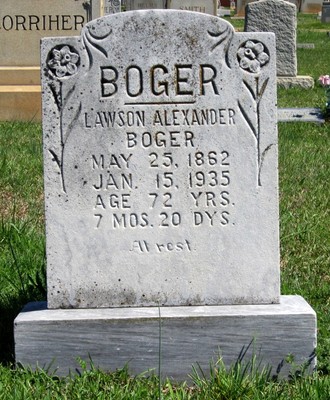 Boger, Lawson Alexander, Greenlawn Cemetery, Rowan Co, NC.jpg