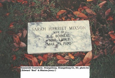 Boineau, Sarah Harriett Mixon, Sunnyside Cem, Orangeburg Co, SC.jpg