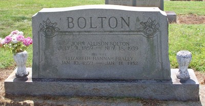 Bolton, John & Elizabeth Fraley, Wesley Chapel Cemetery, Stanley Co, NC.jpg