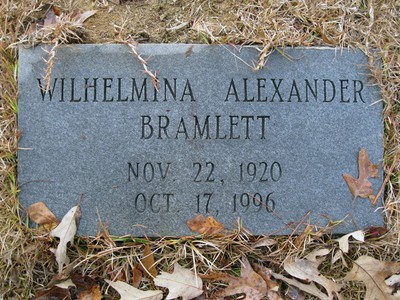 Bramlett, Wilhelmina Alexander, Hephzibah Cemetery, Lee Co, SC.jpg