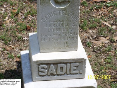 Brinkley, Sadie Telfair,  Trinity Cem, Scotland Neck, Halifax Co, NC.jpg