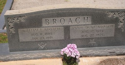 Broach, William E & Annie Roberta Duke, Flowers Cem, Treutlen Co, GA.jpg