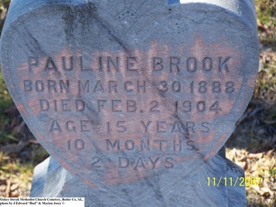 Brook, Pauline, Oakey Streek Methodist Church Cem, Butler Co, AL.jpg