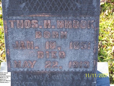 Brook, Thomas Henry, Oakey Streek Methodist Church Cem, Butler Co, AL.jpg