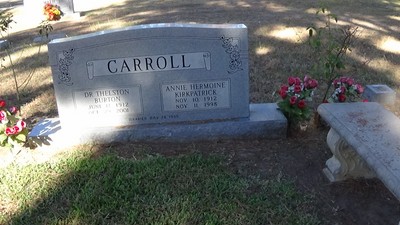 Carroll, Thelston & Annie Kirkpatrick, Bremond Cem, Robertson Co, TX.jpg