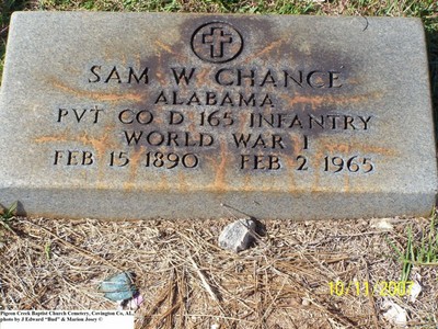 Chance, Sam W War, Pigeon Creek Baptist Cem, Covington Co, AL.jpg