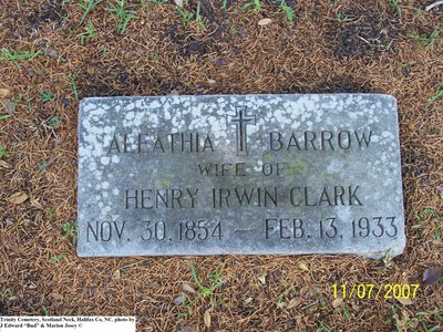 Clark, Aleathia Barrow, Trinity Cem, Scotland Neck, Halifax Co, NC.jpg