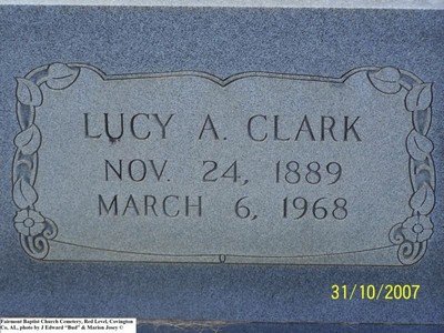Clark, Lucy A Gomillion, Fairmount Baptist Church Cem, Covington Co, AL.jpg