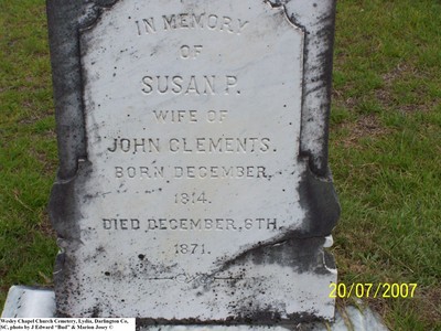 Clements, Susan P Garner, Wesley Chapel Cem, Darlington Co, SC.jpg