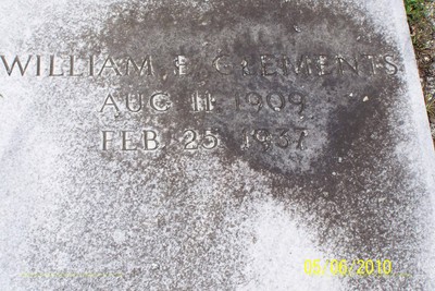 Clements, William E,  Bartow City Cemetery, Jefferson Co, GA.JPG