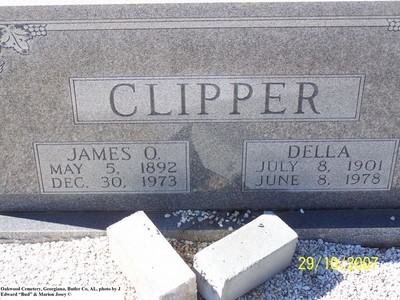 Clipper, James Oscar & Della, Oakwood Cem, Butler Co, AL.jpg