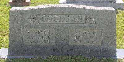 Cochran, Samuel L & Nancy E Davis, Mulberry Cem, Wayne Co, MS.jpg