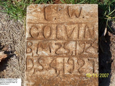 Colvin, E W, Pigeon Creek Baptist Cem, Covington Co, AL.jpg