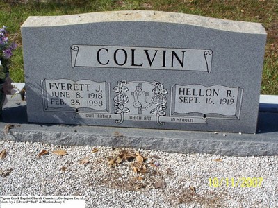 Colvin, Everett J & Hellon R, Pigeon Creek Baptist Cem, Covington Co, AL.jpg