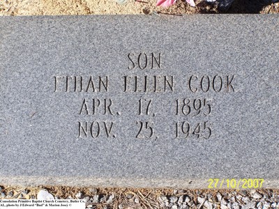 Cook, Ethan Ellin, Consolation Baptist Church Cemetery, Butler Co, AL.jpg