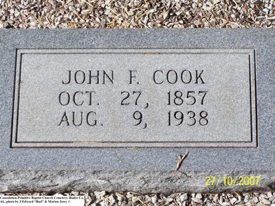 Cook, John F, Consolation Primitive Baptist Church Cemetery, Butler Co, AL 087.jpg