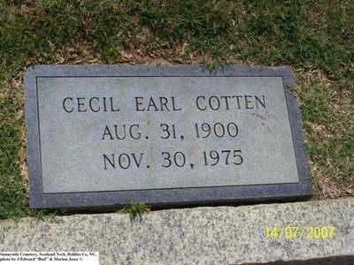 Cotten, Cecil Earl, Sunnyside Cemetery Scotlamd Neck, Halifax Co, NC 611.jpg