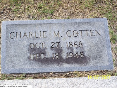 Cotten, Charlie M, Sunnyside Cem, Halifax Co, NC.jpg