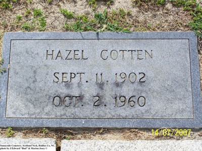 Cotten, Hazel, Sunnyside Cemetery Scotlamd Neck, Halifax Co, NC 311.jpg