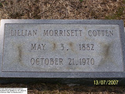 Cotten, Lillian Morrisett, Trinity Cem, Halifax Co, NC.jpg